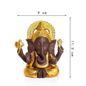 Ganesha Series Home Decor Sculptures Ceramic Gold Lord Buddha Statue Purple Sand Elephant God Figurines Mascot Garden Decoration