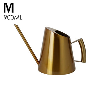 400-1500ML Stainless Steel Long Mouth Watering Pot Green Plant Watering Can Golden Watering Kettle Small Watering Gardening Tool