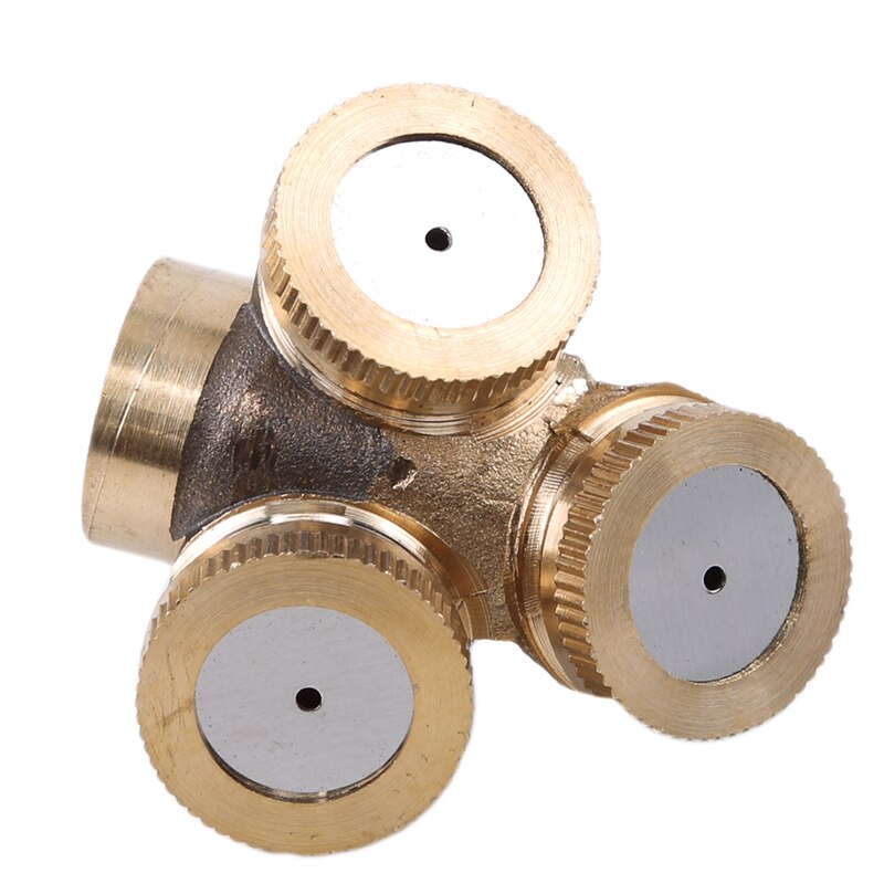 Hot Sale High Quality Golden 1/2/3 Holes Adjustable Sprayer Brass Agricultural Mist Spray Nozzle Garden Irrigation System