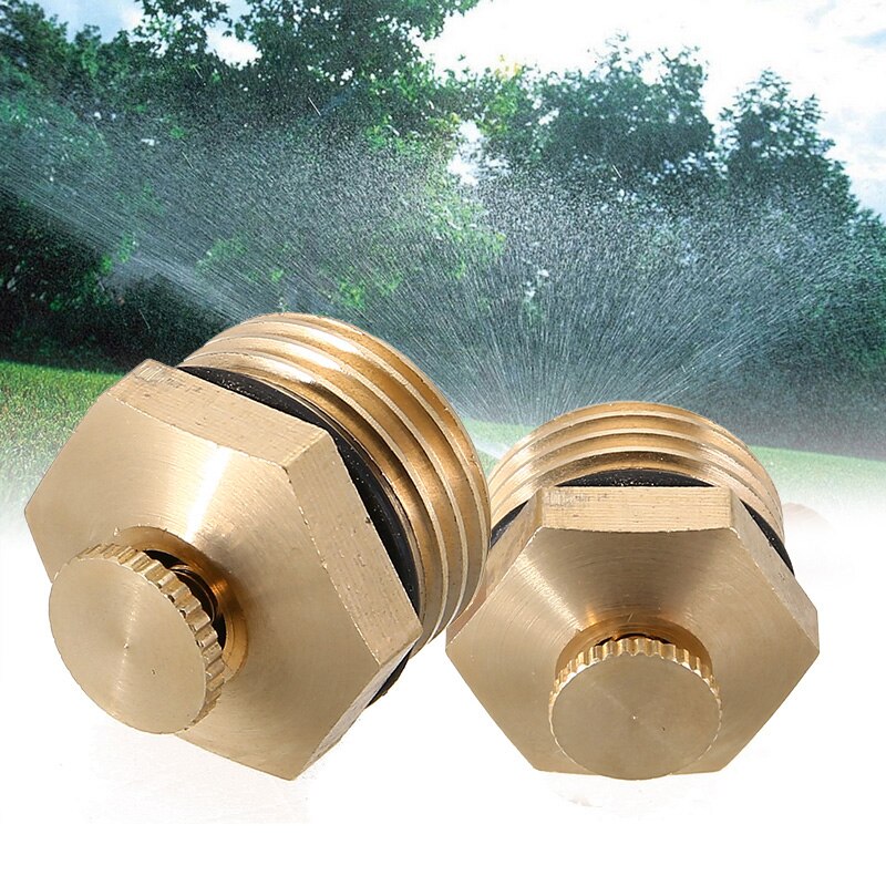 Mayitr 1pc Golden Brass Sprayer Nozzle Fountain Nozzle Drip Agricultural Sprinklers Head for Garden Lawn Watering Accessory