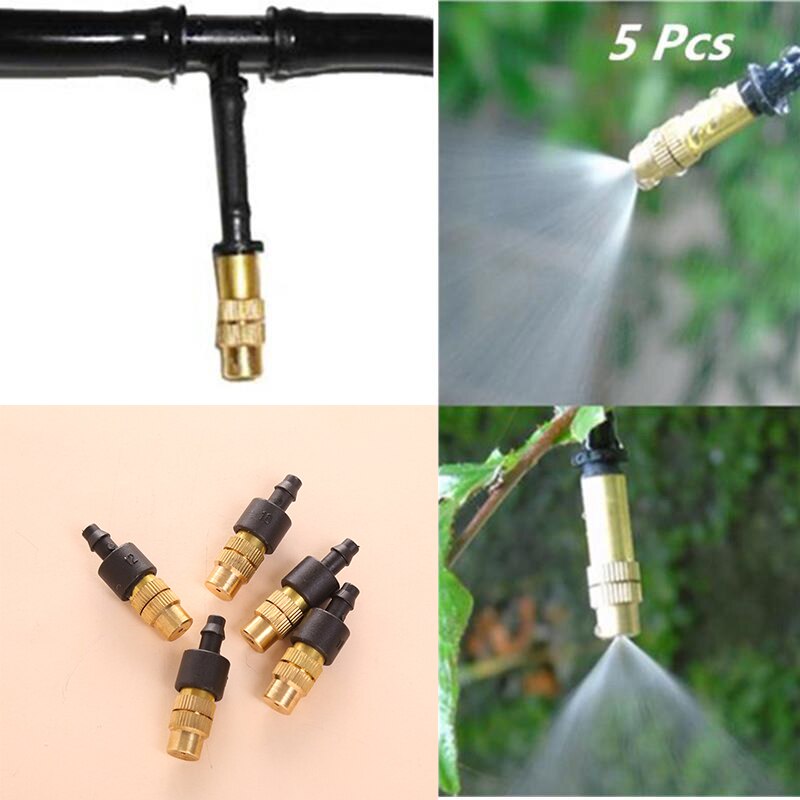 Fashion Nozzle 5pcs Brass Connector Spray Misting Water Hose Garden Faucets Outdoor Good Quality Gardening Golden