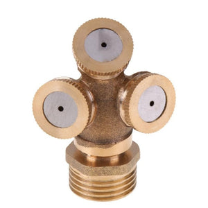 Adjustable Mist Golden Nozzle Hole Thread Brass Spray Misting  Garden Cooling 3/4  hole Sprinklers Fitting Hose Brass